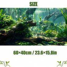 River Landscape, Fish Tank Background Painting, Aquarium Background Sticker, Reptile Cage Background Sticker, Self-Adhesive Front, Fish Tank Landscape Decoration, Aquarium Decoration