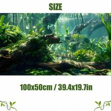 River Landscape, Fish Tank Background Painting, Aquarium Background Sticker, Reptile Cage Background Sticker, Self-Adhesive Front, Fish Tank Landscape Decoration, Aquarium Decoration