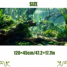 River Landscape, Fish Tank Background Painting, Aquarium Background Sticker, Reptile Cage Background Sticker, Self-Adhesive Front, Fish Tank Landscape Decoration, Aquarium Decoration