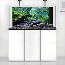 River Landscape, Fish Tank Background Painting, Aquarium Background Sticker, Reptile Cage Background Sticker, Self-Adhesive Front, Fish Tank Landscape Decoration, Aquarium Decoration