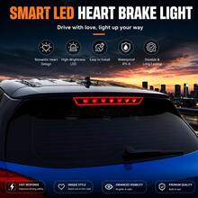 Heart-Shaped Heartbeat Pattern Brake Light Sticker, Electrocardiogram Tail Light Sticker, 3D Carbon Fiber Matte Finish, Adds Eye-Catching Safety Markings To Vehicles