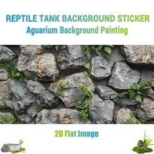 Stone With Green Moss, Aquarium Background Painting, Aquarium Background Sticker, Reptile Terrarium Background Sticker, Self-Adhesive Front, Aquarium Landscape Decoration, Aquarium Ornament
