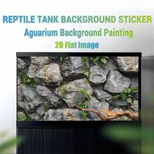 Stone With Green Moss, Aquarium Background Painting, Aquarium Background Sticker, Reptile Terrarium Background Sticker, Self-Adhesive Front, Aquarium Landscape Decoration, Aquarium Ornament