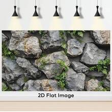 Stone With Green Moss, Aquarium Background Painting, Aquarium Background Sticker, Reptile Terrarium Background Sticker, Self-Adhesive Front, Aquarium Landscape Decoration, Aquarium Ornament