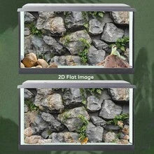 Stone With Green Moss, Aquarium Background Painting, Aquarium Background Sticker, Reptile Terrarium Background Sticker, Self-Adhesive Front, Aquarium Landscape Decoration, Aquarium Ornament