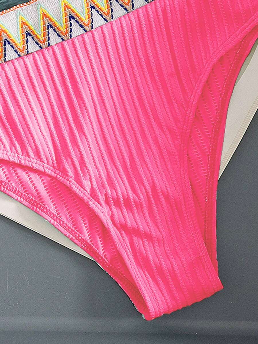 Ženski Patchwork Bandeau Bikini Set