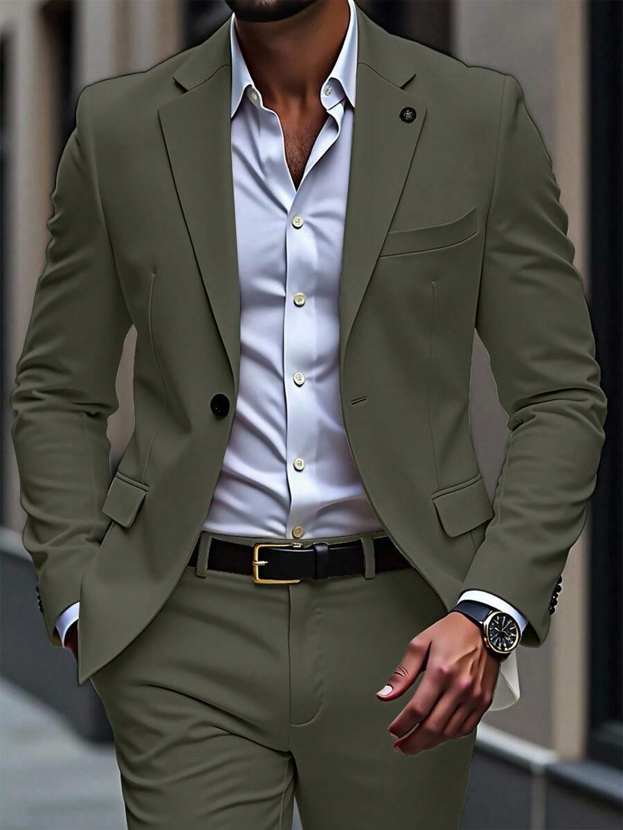 Muški poslovni formalni set sako sa reverom i pantalonama