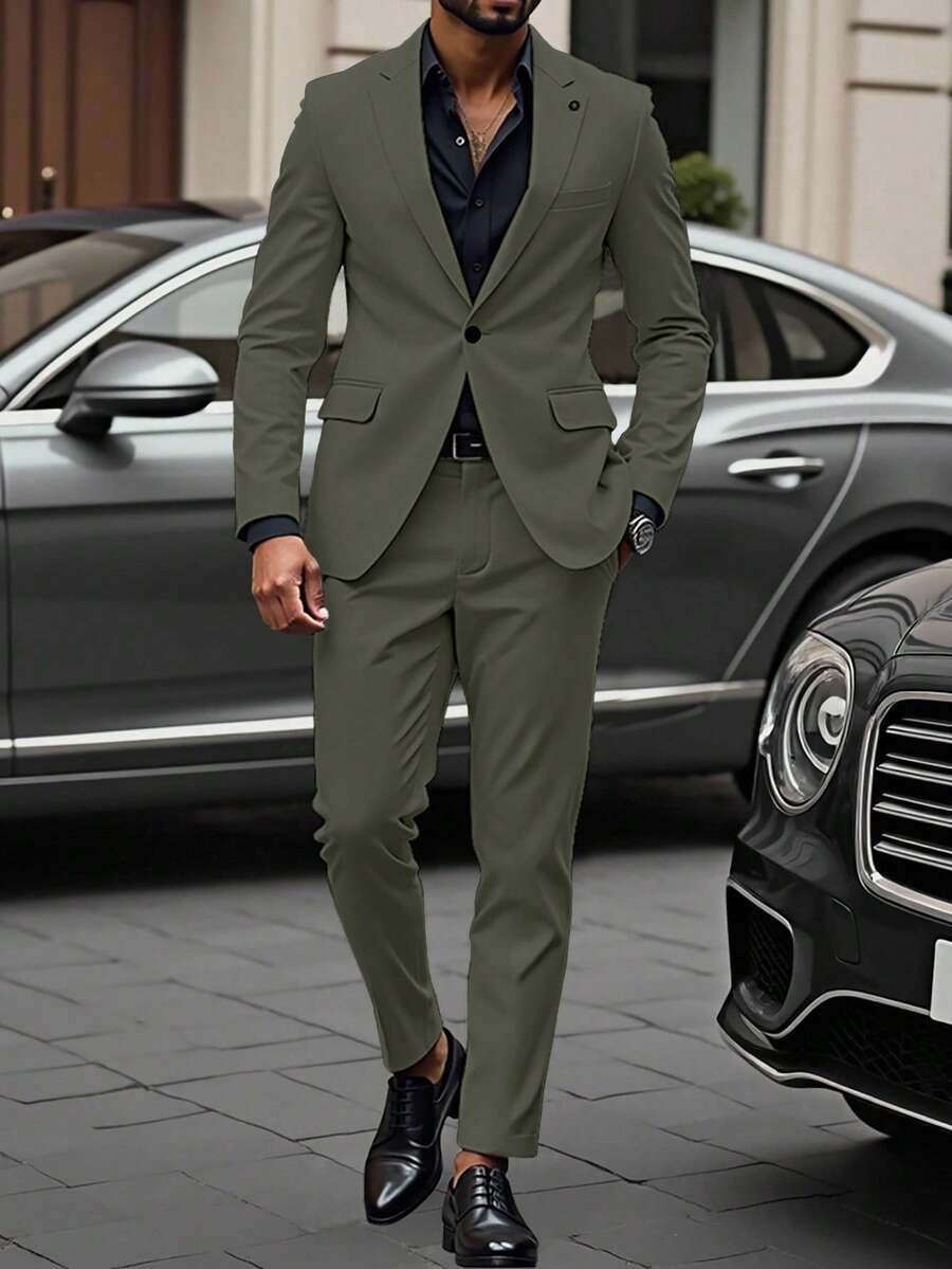 Muški poslovni formalni set sako sa reverom i pantalonama