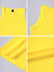 Breezaya Sleek & Sexy Bodycon Knit Sports Tank Yellow Top