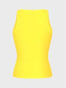 Breezaya Sleek & Sexy Bodycon Knit Sports Tank Yellow Top