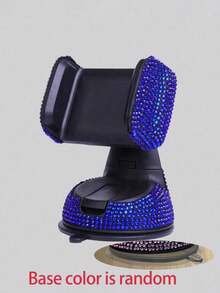 Adjustable Sparkling Sequin Full Rhinestone Suction Cup 360° Adjustable Crystal Car Phone Holder, Rhinestone Car Phone Mount Fit For Windshield, Dashboard And Air Vent, Car Accessories Spring Gift