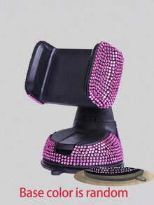 Adjustable Sparkling Sequin Full Rhinestone Suction Cup 360° Adjustable Crystal Car Phone Holder, Rhinestone Car Phone Mount Fit For Windshield, Dashboard And Air Vent, Car Accessories Spring Gift