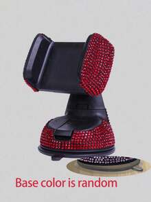 Adjustable Sparkling Sequin Full Rhinestone Suction Cup 360° Adjustable Crystal Car Phone Holder, Rhinestone Car Phone Mount Fit For Windshield, Dashboard And Air Vent, Car Accessories Spring Gift