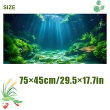 Sunlight Seaweed, Aquarium Background Painting, Aquarium Background Sticker, Reptile Cage Background Sticker, Self-Adhesive Front, Aquarium Landscape Decoration, Aquarium Decor