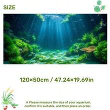 Sunlight Seaweed, Aquarium Background Painting, Aquarium Background Sticker, Reptile Cage Background Sticker, Self-Adhesive Front, Aquarium Landscape Decoration, Aquarium Decor