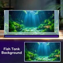Sunlight Seaweed, Aquarium Background Painting, Aquarium Background Sticker, Reptile Cage Background Sticker, Self-Adhesive Front, Aquarium Landscape Decoration, Aquarium Decor