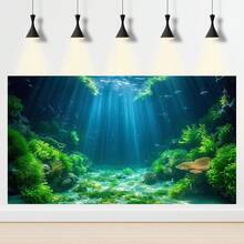 Sunlight Seaweed, Aquarium Background Painting, Aquarium Background Sticker, Reptile Cage Background Sticker, Self-Adhesive Front, Aquarium Landscape Decoration, Aquarium Decor