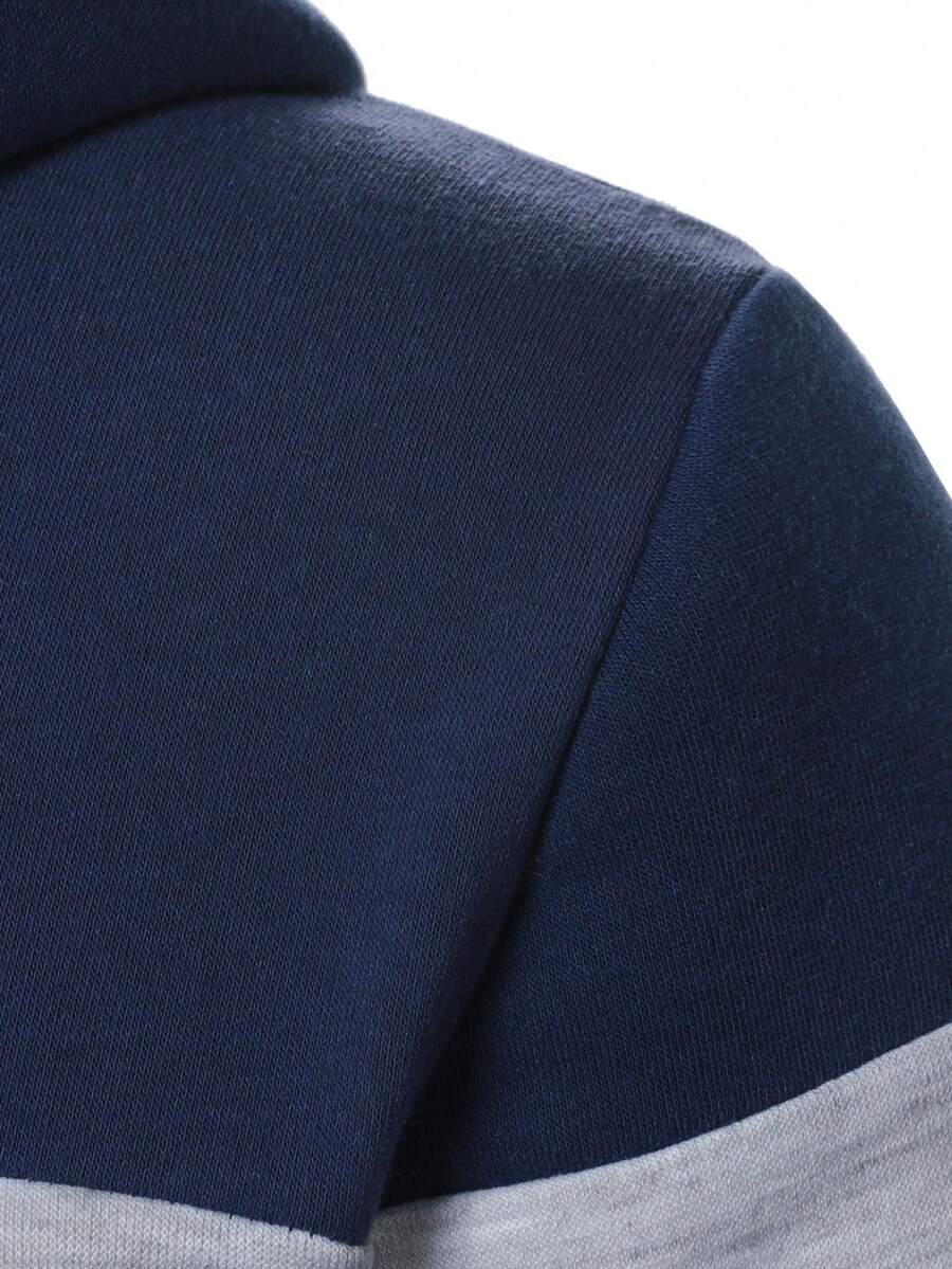 Muška modna dukserica  sa kapuljačom u colorblock dizajnu