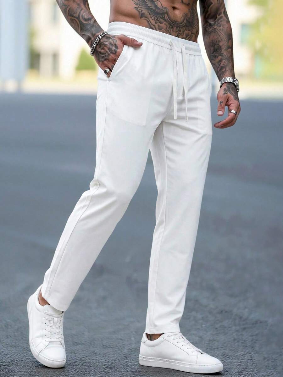 Muške ležerne letnje pantalone  sa elastičnim strukom