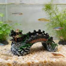 3pcs Set, Aquarium Bridge Decoration - Medieval Stone Arch Design With Stone Carving Craftsmanship, Durable Resin Material Suitable For Freshwater/Saltwater Fish Tank Water Landscape Decoration, Elegant Packaging Box, Ideal Gift For Aquarium Enthusiasts