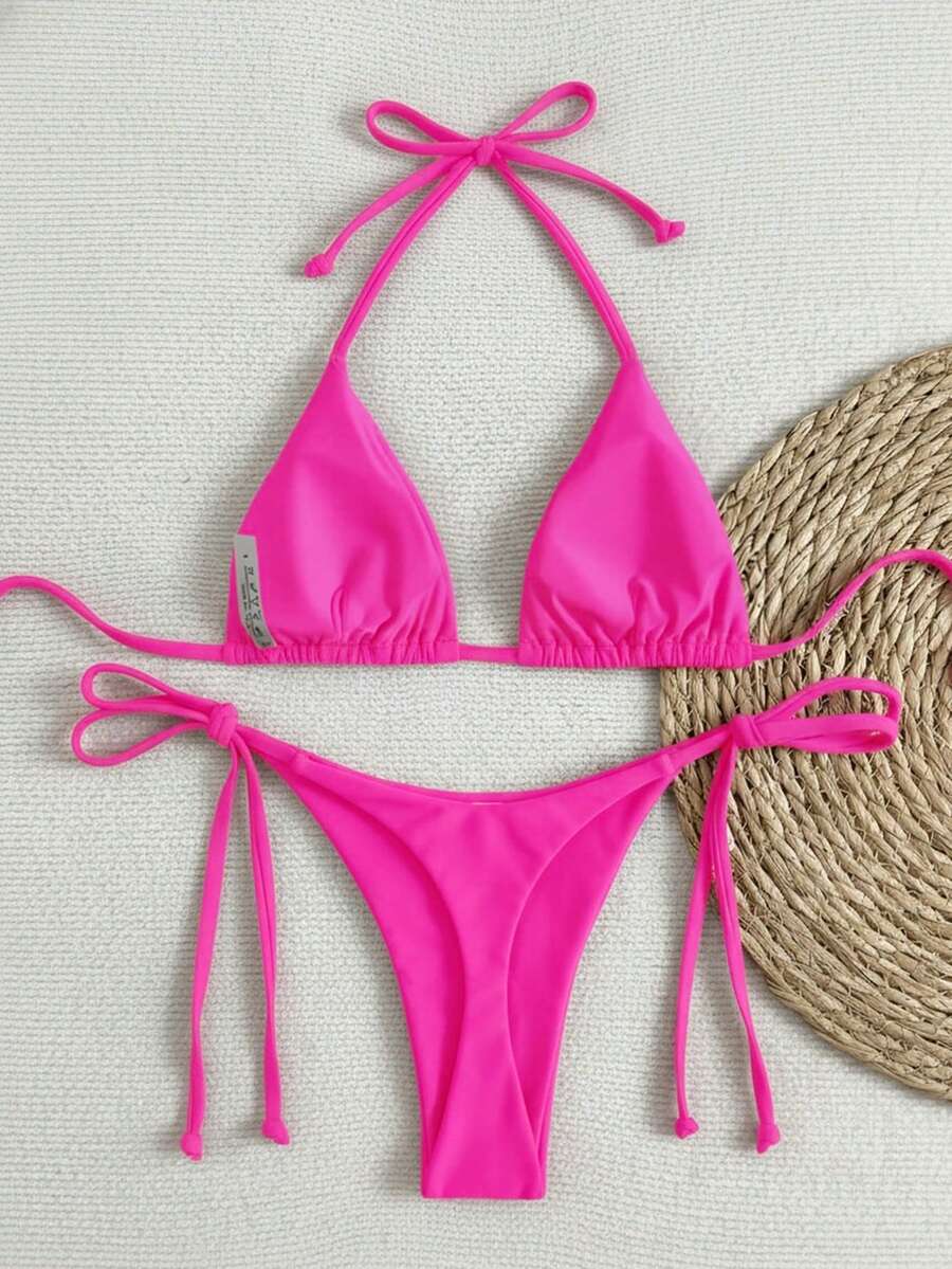 Ženski Bikini Set sa Halter Krojem i Dekoracijom od Kristala