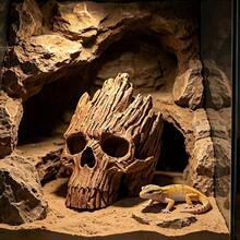 Fish Tank Hiding Cave Skull Ornament, Aquarium Landscaping Decoration Fish And Shrimp Hiding Hole, Resin Skull Fish Tank Decor, Creative Aquarium Decoration Hiding Cave, Tree Man Skull Fish Tank Ornament, Gecko, Small Lizard, Small Snake Hiding And Basking Cave, Aquarium Landscaping Decoration