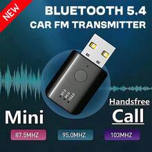 KZ Bluetooth 5.4 FM Transmitter Hands-Free Calling, Mini USB Powered Car Kit, Stereo Wireless Audio Adapter Receiver For FM Radio