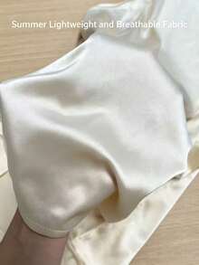 Women's Elegant Casual Charming Lapel Satin Camisole Backless Tie Strap Top, Suitable For Party, Beach, Vacation, Business, And Daily Wear Summer