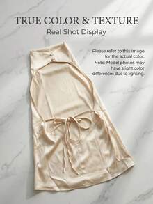 Women's Elegant Casual Charming Lapel Satin Camisole Backless Tie Strap Top, Suitable For Party, Beach, Vacation, Business, And Daily Wear Summer