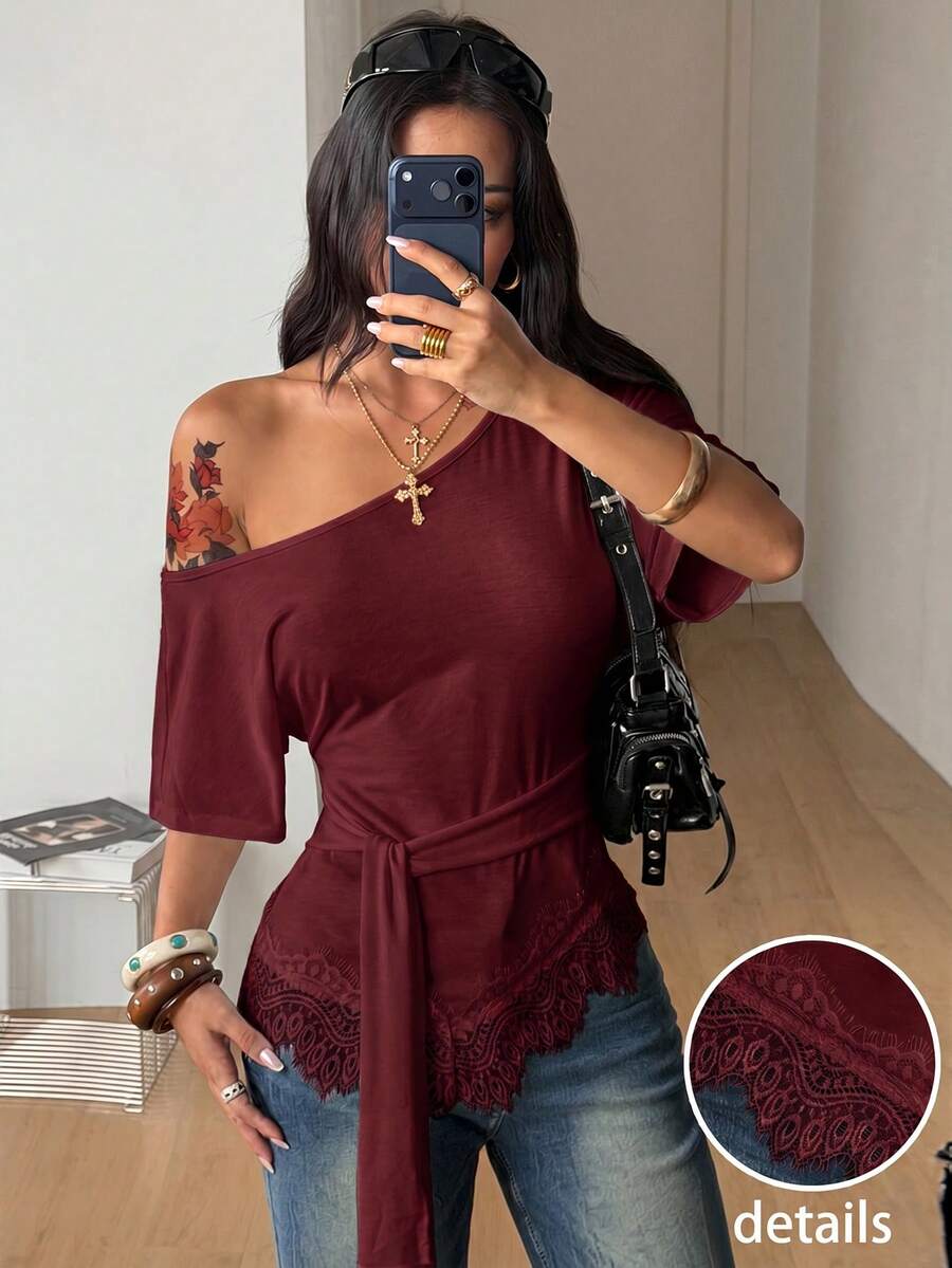 Slim Fit Asimetrična Bluza
