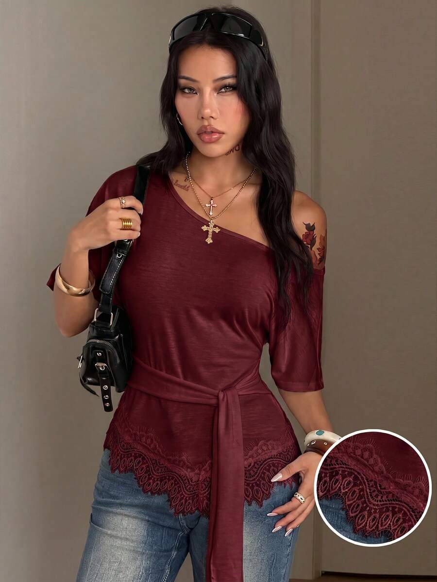 Slim Fit Asimetrična Bluza