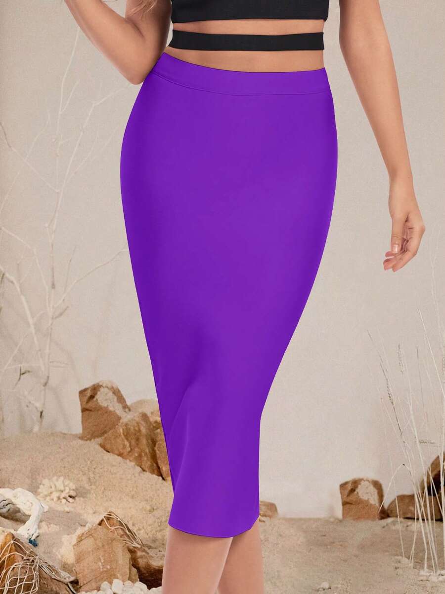 Ženska elegantna uska suknja srednje dužine