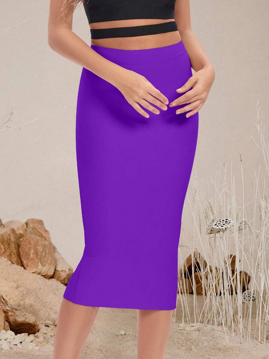 Ženska elegantna uska suknja srednje dužine