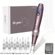 Professional Microneedling Pen Set (10pcs/15pcs), Includes 0.25mm Replacement Needles, Dr.Pen A10 Microneedling Pen