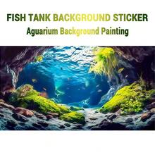 Underwater Cave, Aquarium Background Painting, Aquarium Background Sticker, Reptile Cage Background Sticker, Self-Adhesive Front, Aquarium Landscape Decoration, Aquarium Decor