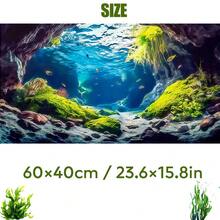 Underwater Cave, Aquarium Background Painting, Aquarium Background Sticker, Reptile Cage Background Sticker, Self-Adhesive Front, Aquarium Landscape Decoration, Aquarium Decor