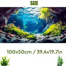 Underwater Cave, Aquarium Background Painting, Aquarium Background Sticker, Reptile Cage Background Sticker, Self-Adhesive Front, Aquarium Landscape Decoration, Aquarium Decor