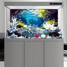 Underwater Cave, Aquarium Background Painting, Aquarium Background Sticker, Reptile Cage Background Sticker, Self-Adhesive Front, Aquarium Landscape Decoration, Aquarium Decor