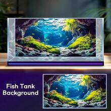 Underwater Cave, Aquarium Background Painting, Aquarium Background Sticker, Reptile Cage Background Sticker, Self-Adhesive Front, Aquarium Landscape Decoration, Aquarium Decor