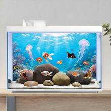 Jellyfish And Coral Beach, Aquarium Background Painting, Aquarium Background Sticker, Reptile Terrarium Background Sticker, Self-Adhesive Front, Aquarium Landscape Decoration, Aquarium Ornament