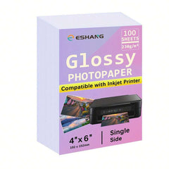 100 listova 4R foto papira, 4" x 6" premium sjajni foto papir za slike, 230 gsm
