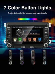 7-Inch Car Radio Suitable For Golf MK5 MK6, Jetta, Beetle, Passat, Sharan, Tiguan, Touran, Seat Polo, Supports Wireless CarPlay And Android Auto, Touchscreen With FM/AM Radio