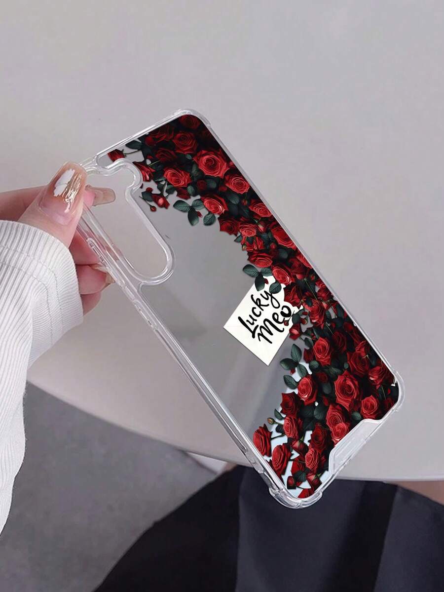 Otporna na udare modna futrola za telefon sa cvetnim elementom, realistični print crvene ruže