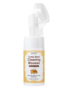 GJYC PET Turtle Shell Cleaning Mousse – Foaming No-Rinse Cleaner For Tortoise Shell, With Soft Silicone Brush Head, Removes Dirt & Odor, Gentle Plant-Based Formula – 3.38 Fl Oz