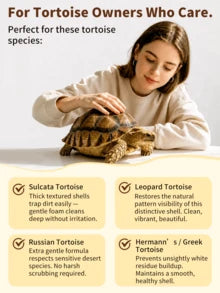 GJYC PET Turtle Shell Cleaning Mousse – Foaming No-Rinse Cleaner For Tortoise Shell, With Soft Silicone Brush Head, Removes Dirt & Odor, Gentle Plant-Based Formula – 3.38 Fl Oz