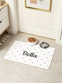 1PC Personalized Name And Photo Pet Mat, Custom Pet Food Mat, Minimalist Design Placemat, Anti-Slip Feeding Mat For Cats, Ideal For Pet Owners, Perfect Gift For Pet Lovers
