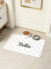 1PC Personalized Name And Photo Pet Mat, Custom Pet Food Mat, Minimalist Design Placemat, Anti-Slip Feeding Mat For Cats, Ideal For Pet Owners, Perfect Gift For Pet Lovers