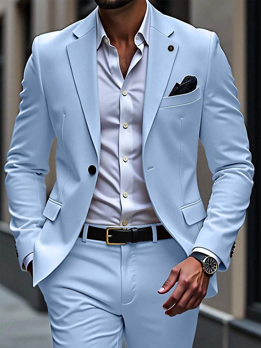 Muški poslovni formalni set sako sa reverom i pantalonama
