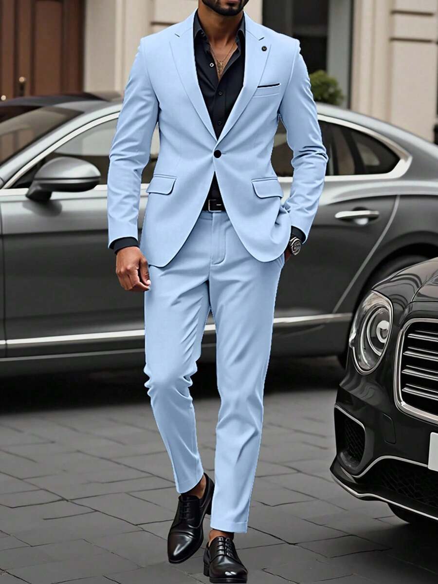 Muški poslovni formalni set sako sa reverom i pantalonama