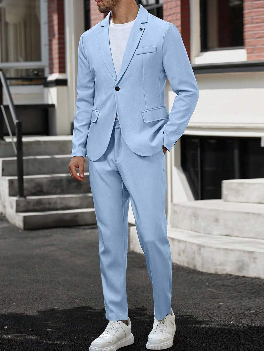 Muški poslovni formalni set sako sa reverom i pantalonama